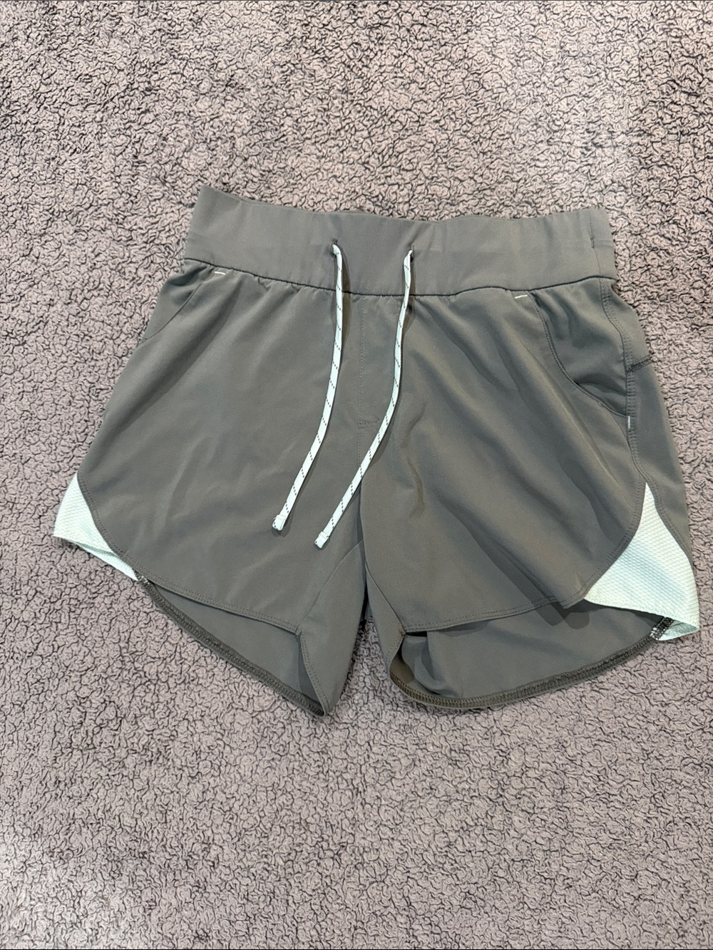 Women’s Gray Performance Athletic Shorts with Contrast Panels